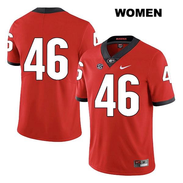 Georgia Bulldogs Women's Jake Wilson #46 NCAA No Name Legend Authentic Red Nike Stitched College Football Jersey QPX5656BV